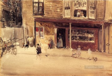 James Abbott McNeill Whistler Painting - The Shop An Exterior James Abbott McNeill Whistler
